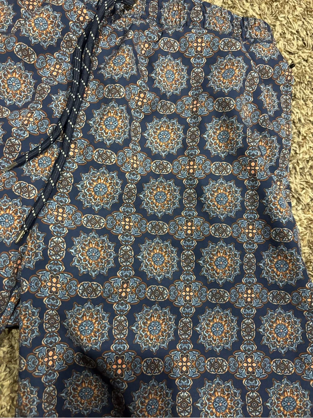 Men's Consequence Blue Geometric Print Swim Trunks